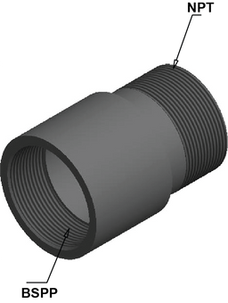 Straight Adaptors - BSPP Female to NPT Male
