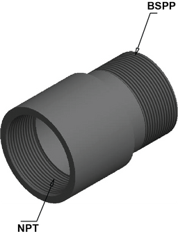 Straight Adaptors - NPT Female to BSPP Male