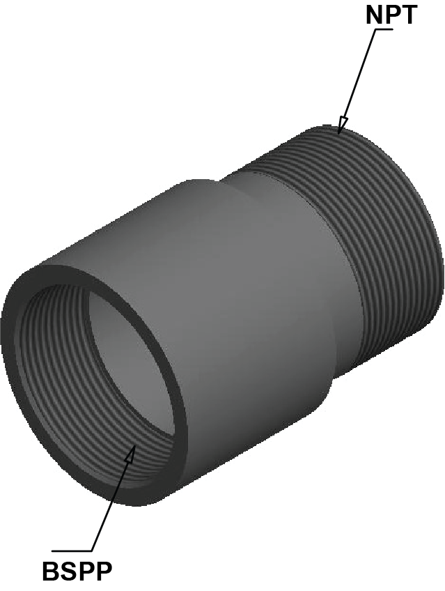 Straight Adaptors - BSPP Female to NPT Male